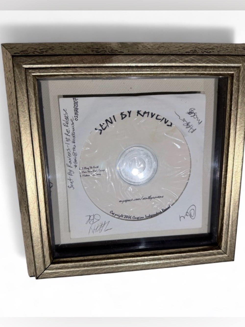 RARE 2007 Sent By Ravens Autographed EP CD - Framed First Release The Boathouse